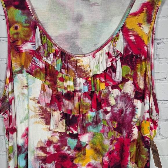 NWT $60 Coldwater Creek "Paintbox Ruffle Tank" Plus Size 2X (20-22) - summer top - Picture 2 of 6